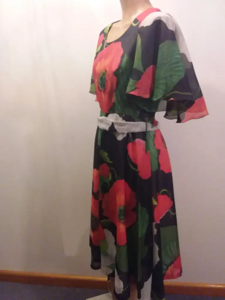 Venca Vintage Poppy Print Dress sz14