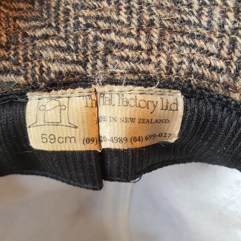 Vintage Herringbone Tweed Trilby - Hills Hats NZ (59cm)