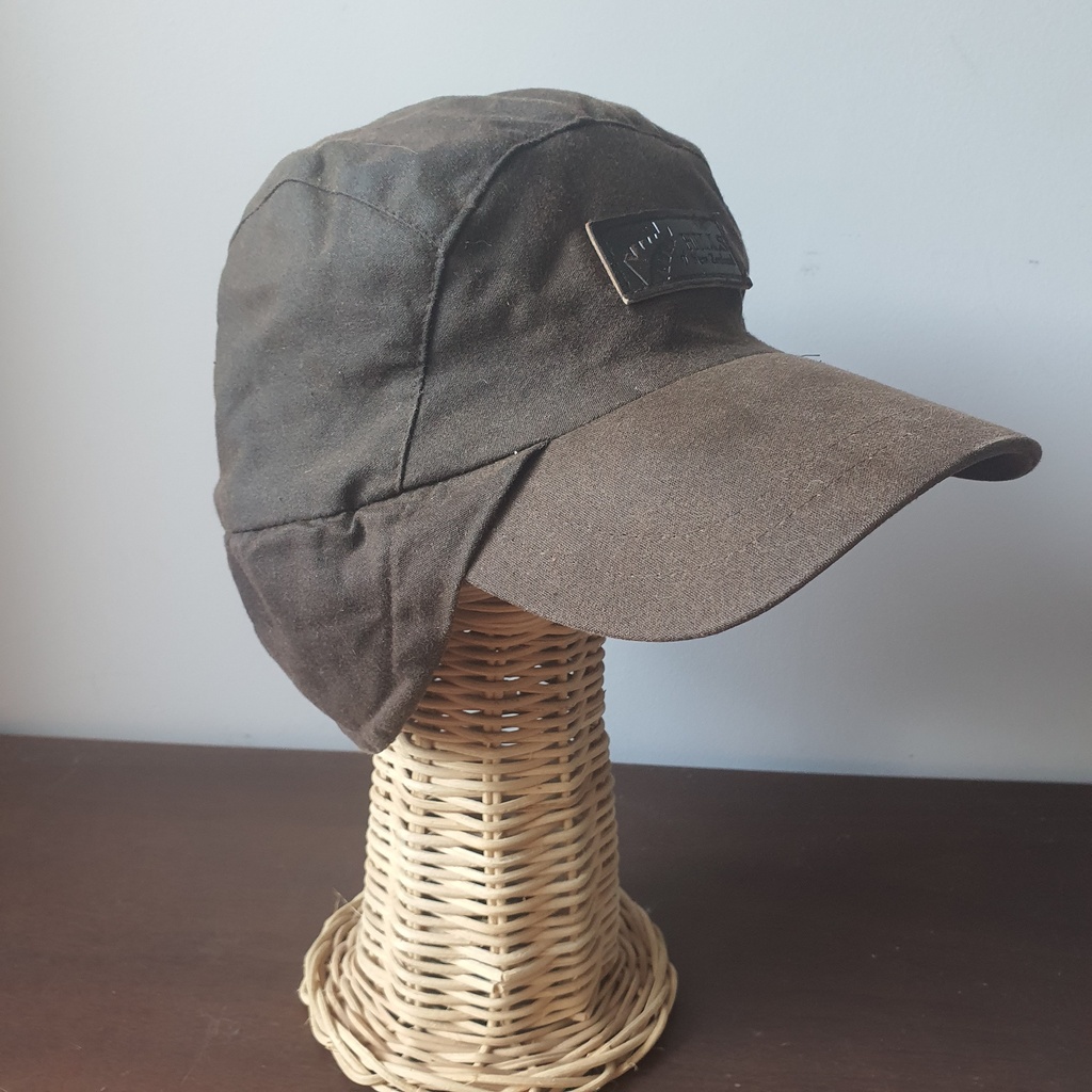 Hill Hats - Charcoal Check Flap Cap (L)