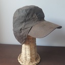 Hill Hats - Charcoal Check Flap Cap (L)