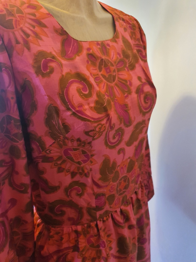 Vintage Rich Melon Silk Dress