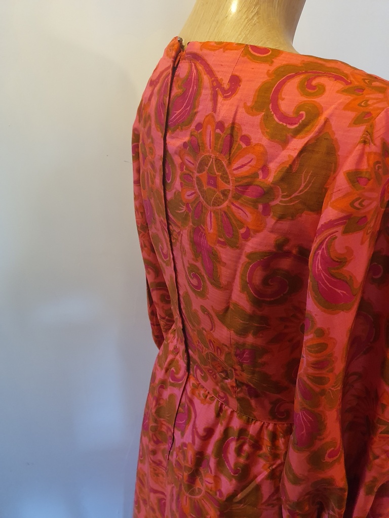 Vintage Rich Melon Silk Dress
