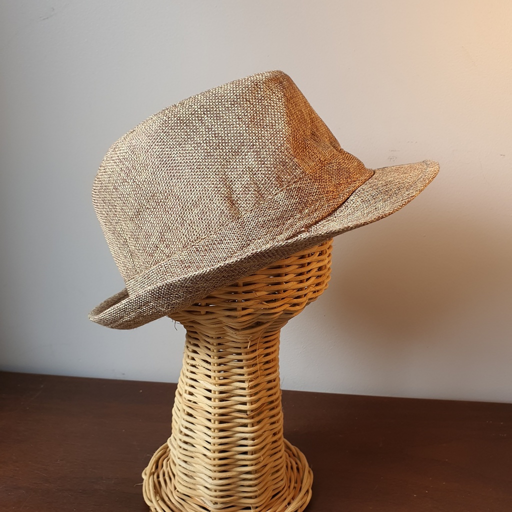 Preloved Flax Trilby Hat (58cm)