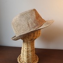 Preloved Flax Trilby Hat (58cm)