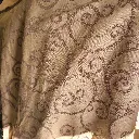 Curtain Fabric 2 Tone Brown Filigree per Meter (Roll#03)