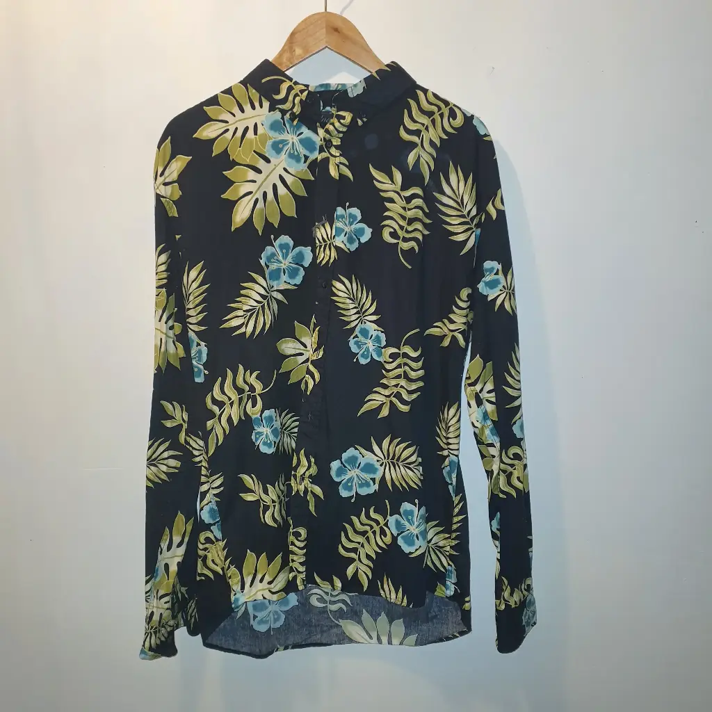 [MSL01] Preloved Mens Shirt L/S - Botanical Print size 3XL