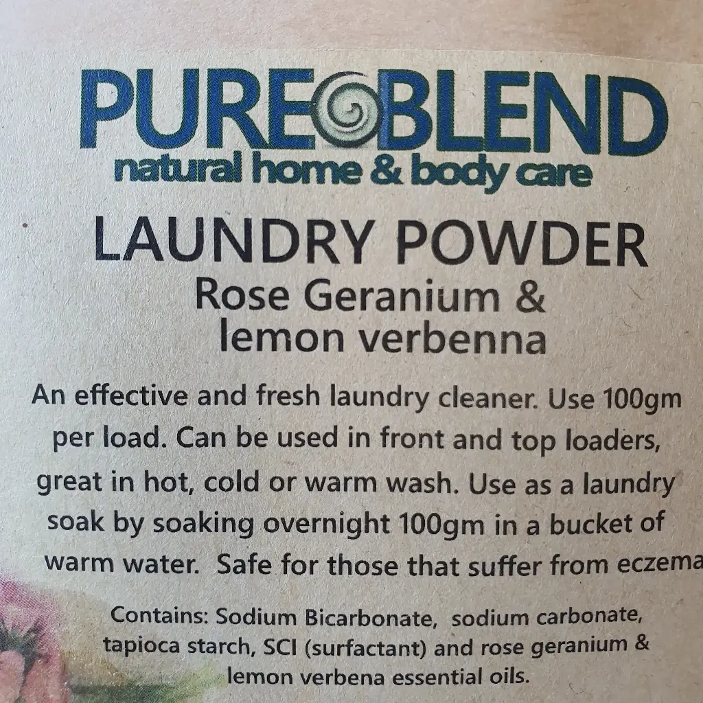 [RPBLPRGLV] Refill - Pure Blend Laundry Powder - Rose Geranium and Lemon Verbena (per kg)