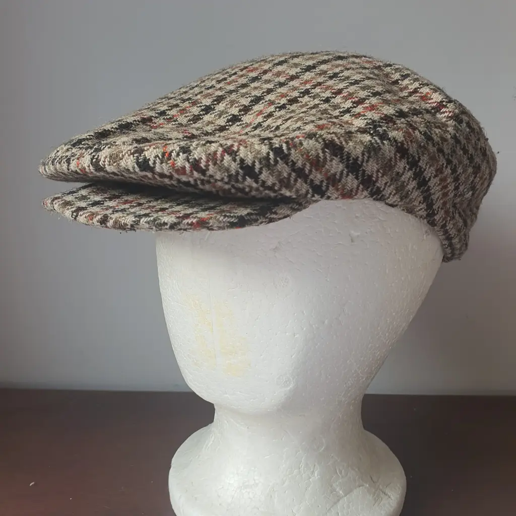 [HC21] Preloved Mens Hat - Tweed Vintage Cheesecutter (57cm)