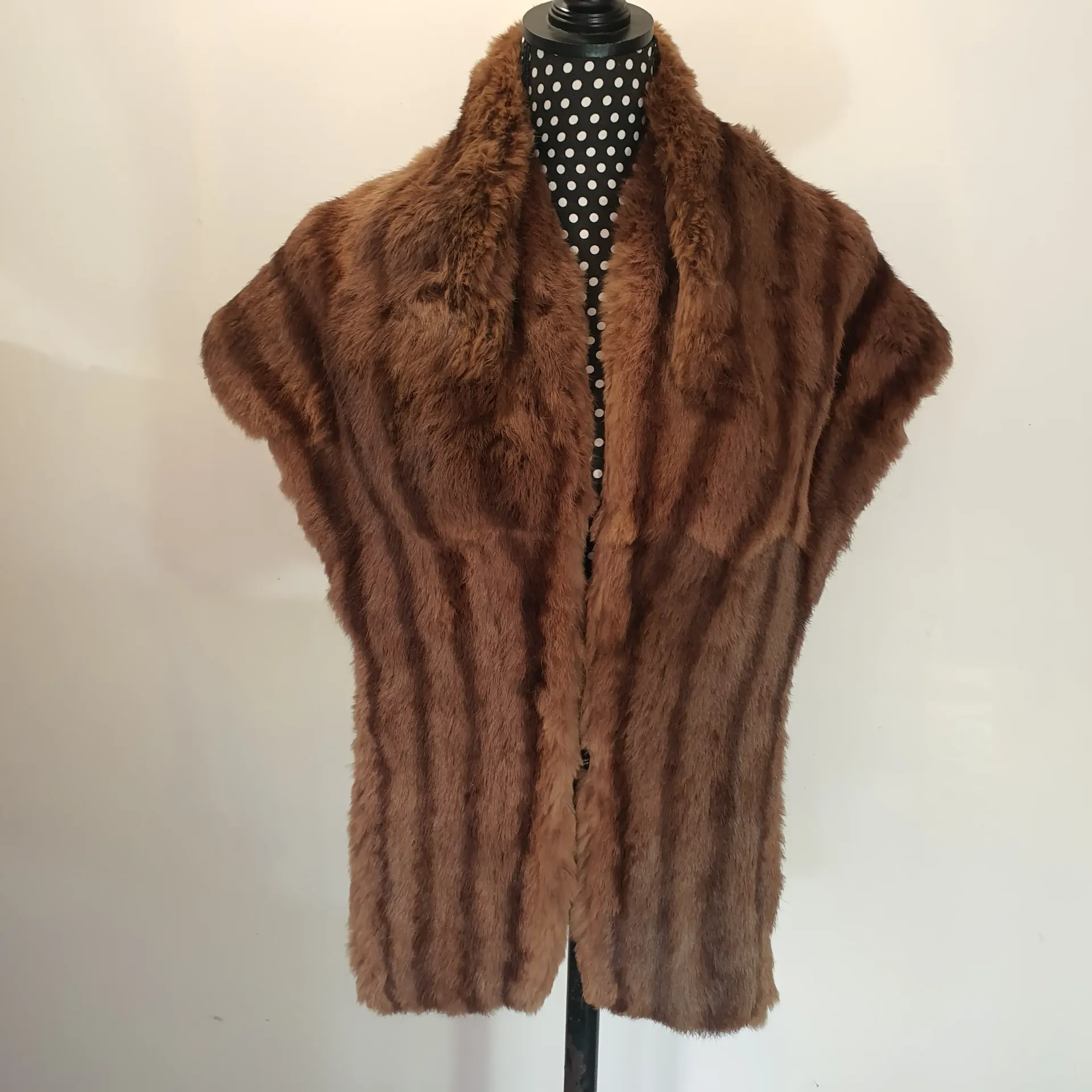 [WBWJC05] Preloved Womens Stole - Vintage Light Brown Fur Stole
