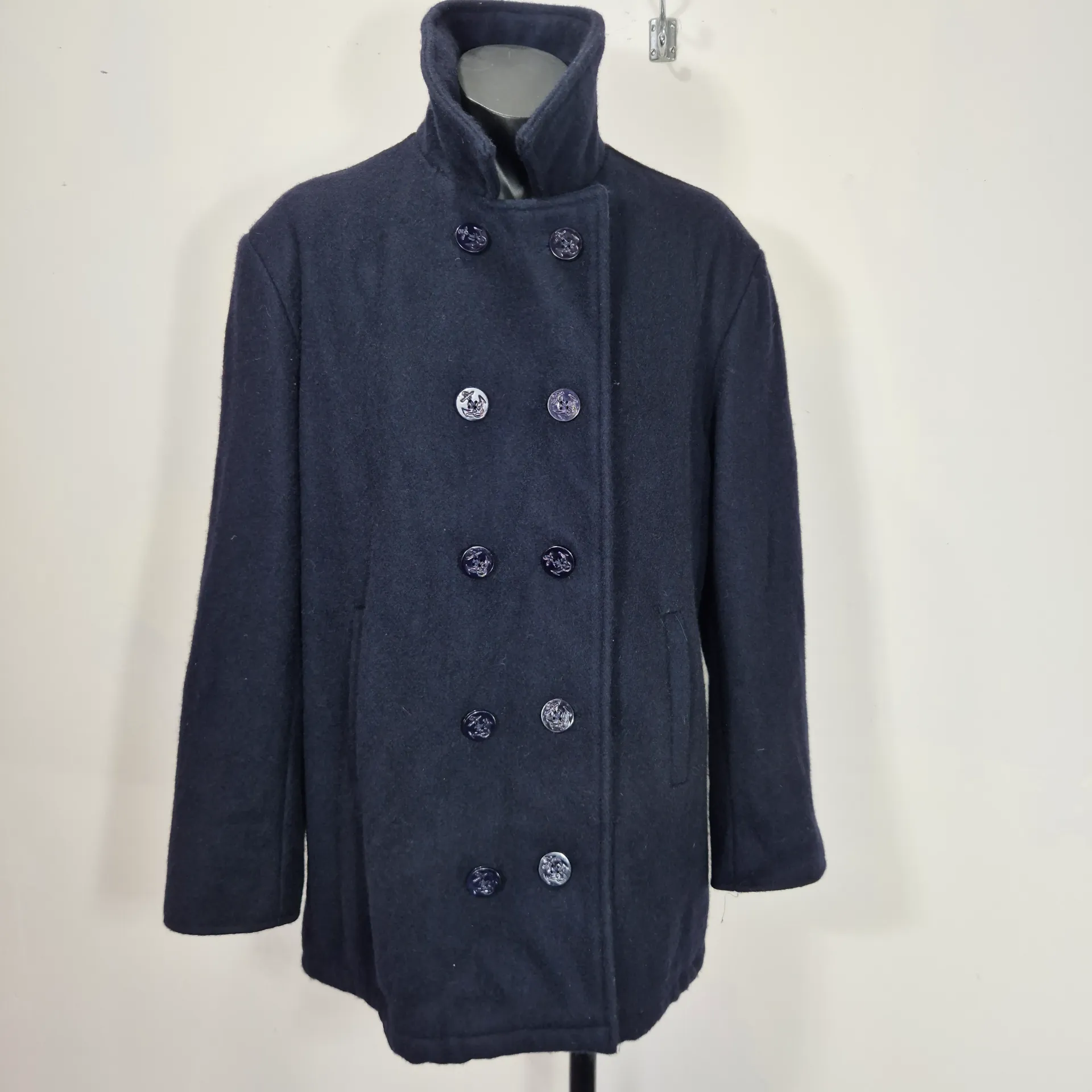 [MJC10] Preloved Mens Jacket - Navy Pea Coat 2X (130cm)