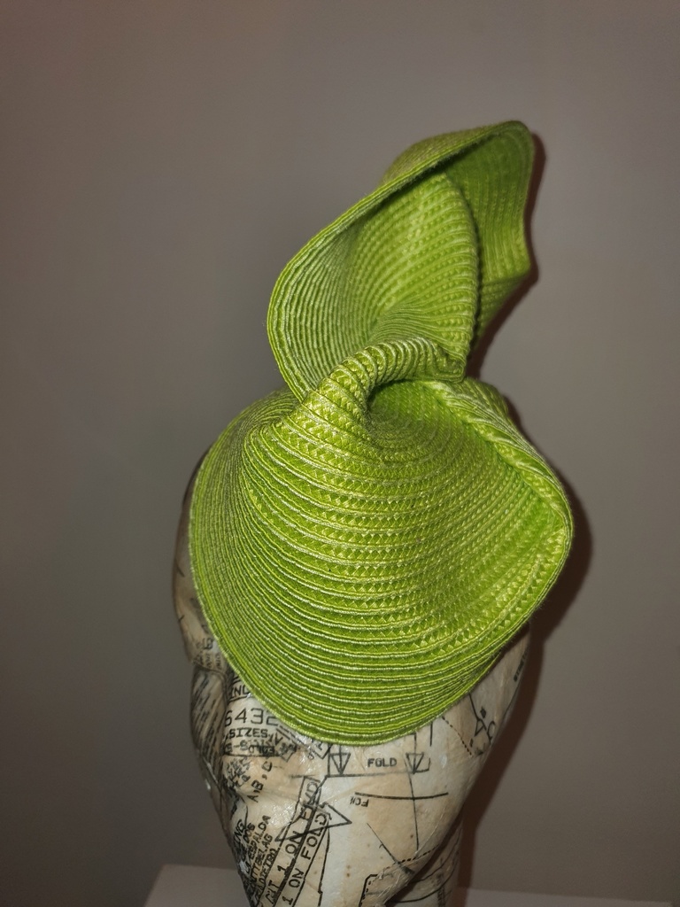Lime Green Twist Fascinator by Flossie and Dean