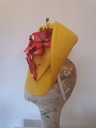 Flossie and Dean Buttercup Yellow Fascinator with Flower Feature