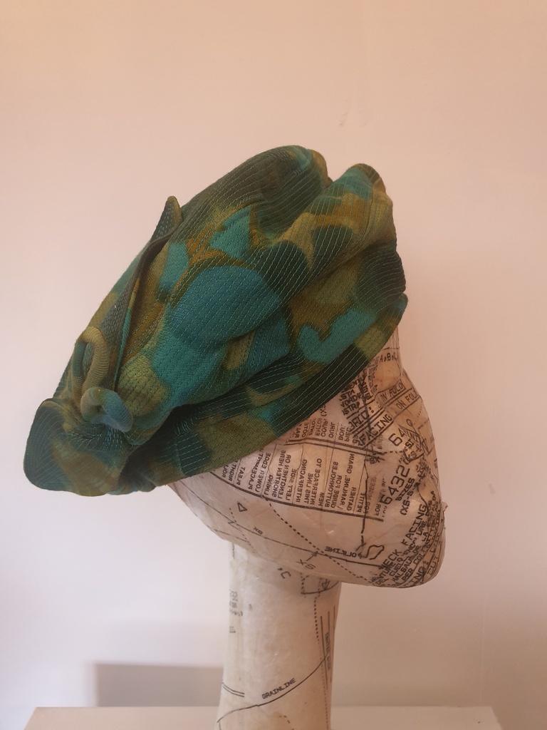 [HC01] Preloved Womens Hat - Vintage Beret Camo Green