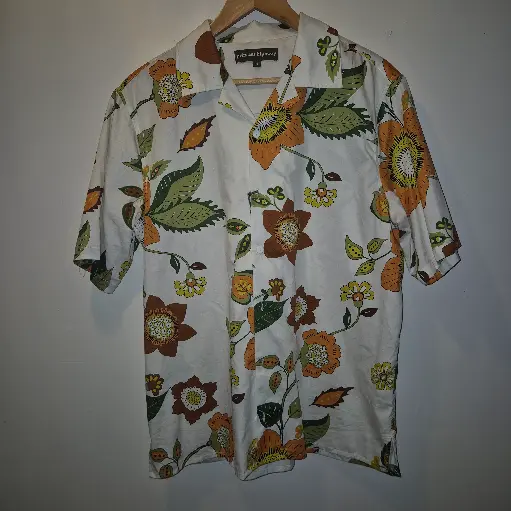 [PLMS02] Preloved Mens Shirt S/S - Large Flower Print