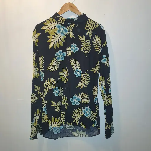 [PLMS01] Preloved Mens Shirt L/S - Botanical Print size 3XL