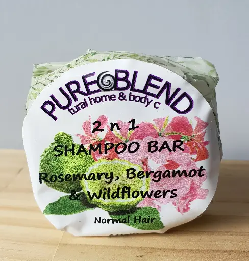 [PBSBRBW60] Pure Blend Rosemary, Bergamot, Wildflowers Shampoo Bar (Round)